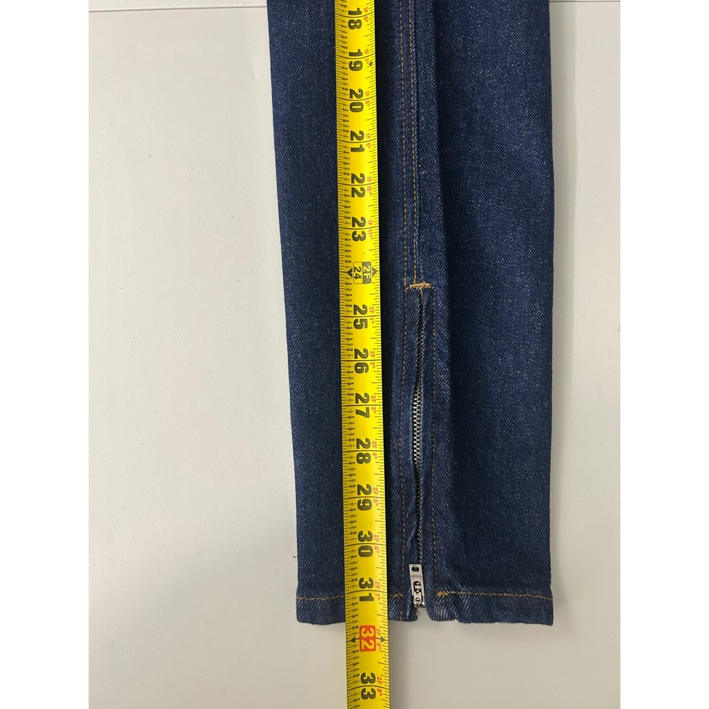 RE/DONE Super High Drain‎ Pipe Jeans 28 Rigid Like Dark Indigo Ankle Zip - Picture 12 of 12